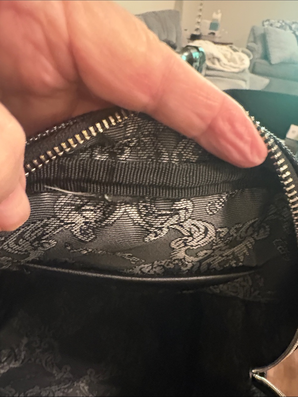 Compact Black Textured Backpack with Front Zip - Unbranded - Picture 7 of 8